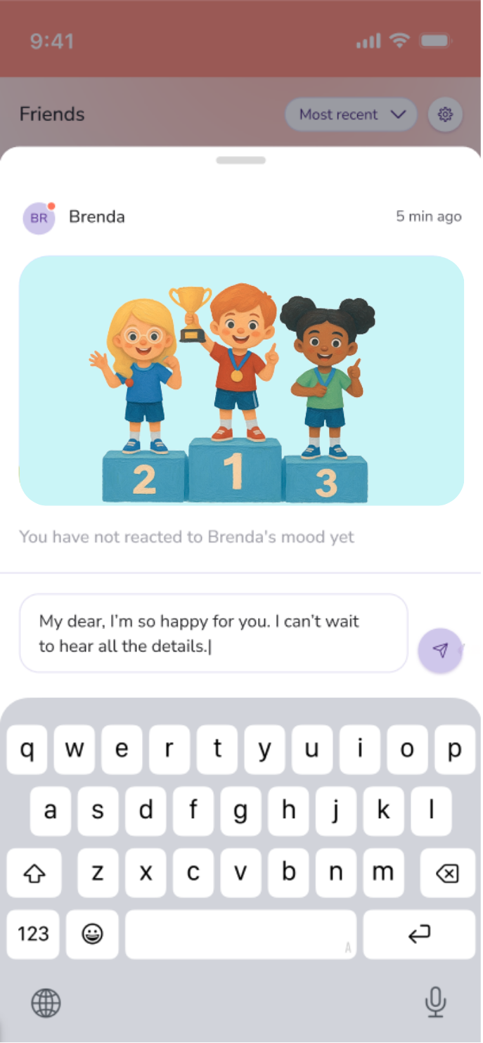 Safespace close-friends sharing screen